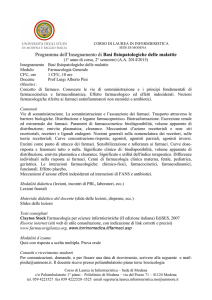 programma dettagliato del modulo - Corso di Laurea in Infermieristica