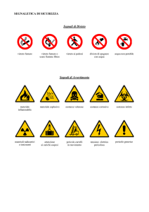 SEGNALETICA DI SICUREZZA Segnali di Divieto Segnali di