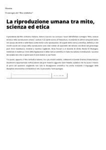 La riproduzione umana tra mito, scienza ed etica