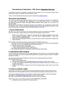 Esercitazione di laboratorio - SQL Server Integration Services