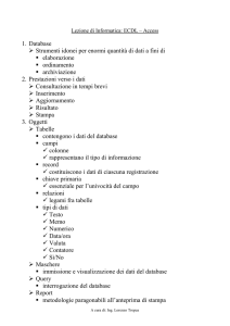 Lezione di Informatica ECDL-Database