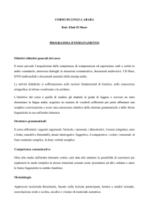 Lingua Araba CFU 6 - Facoltà di Scienze della Formazione