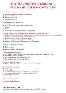 Corso operativo base di informatica per avvocati e collaboratori di