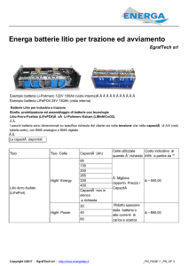 Energa batterie litio per trazione ed avviamento