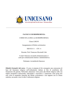 Diritto ecclesiastico - Anagrafica della Ricerca, Prodotti della
