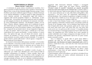 AUGURI PASQUALI AL VESCOVO Messa Crismale 1° aprile 2015