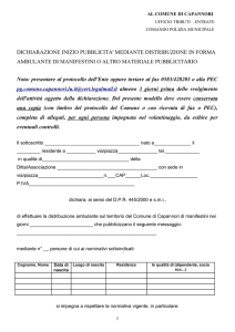 Modello dichiarazione inizio pubblicità ambulante con volantini