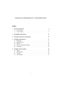 ESERCIZI DI PROBABILITA` E DISTRIBUZIONI Indice