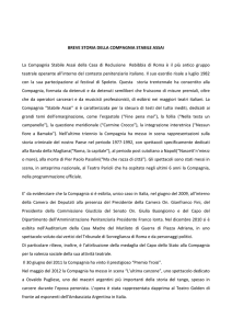BREVE STORIA DELLA COMPAGNIA STABILE ASSAI La