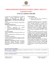 corso di perfezionamento in statistica medica applicata ai