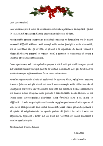 Cari Concittadini, non possiamo fare a meno di considerare che