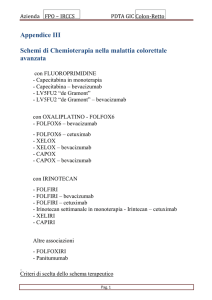 Appendice III Schemi di Chemioterapia nella malattia colorettale