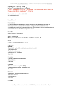 Corso: `Diagnosi clinica: i principali cambiamenti del DSM
