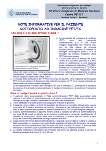 Note informative per il paziente che si sottopone
