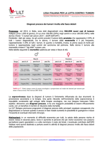 Diagnosi precoce dei tumori rivolta alle fasce deboli