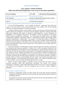 Scheda riassuntiva del Progetto di Didattica dell`Astronomia, Classe