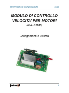 modulo di controllo velocita` per motori