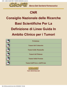 linee guida in ambito clinico per i tumori