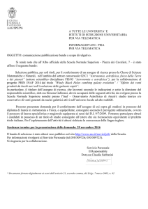 A TUTTE LE UNIVERSITA` E ISTITUTI DI ISTRUZIONE
