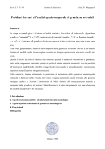 Problemi inerenti all`analisi spazio