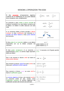 Monomi - SCUOLA SECONDARIA DI I GRADO “G.PASCOLI”