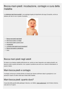 Bocca-mani-piedi: incubazione, contagio e cura della malattia
