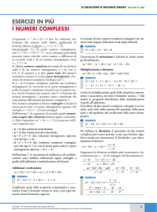I numeri complessi - Zanichelli online per la scuola