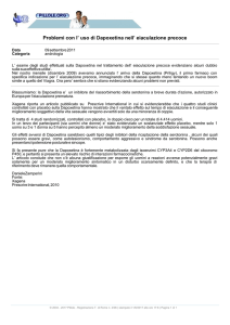 Problemi con l` uso di Dapoxetina nell` eiaculazione