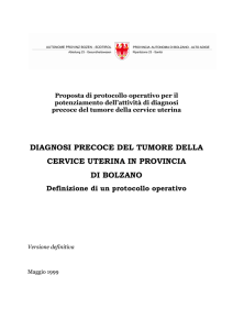 LINEE GUIDA per la diagnosi precoce del tumore della cervice uterina