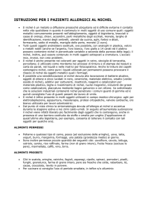 istruzioni per i pazienti allergici al nichel