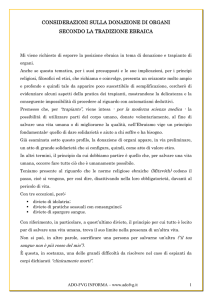 considerazioni sulla donazione di organi secondo la