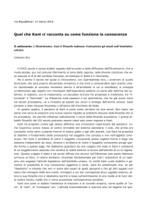 Quel che Kant ci racconta su come funziona la conoscenza