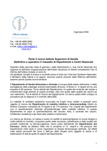 Parte il nuovo Istituto Superiore di Sanità. Definitivo e operativo il