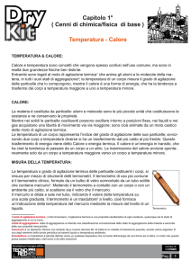 ( Cenni di chimica/fisica di base ) Capitolo 1° Temperatura