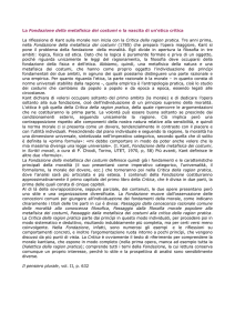 La Fondazione della metafisica dei costumi e la nascita di un`etica