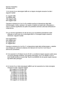 Esercizi di Genetica 28 ottobre 2010 1) Un incrocio tra un