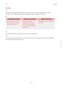 1 Soluzioni 1. eruzione vulcanica 2. grotta 3. mura 4. riserva marina
