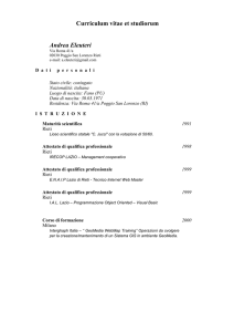 Curriculum Andrea Eleuteri - Comune di POGGIO SAN LORENZO