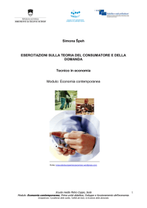 Esercitazioni sulla teoria del consumatore e della domanda