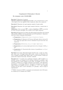 Esercizi Da consegnare entro il 26/03/2009 Esercizio 7 Dimostrare il