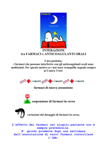 INTERAZIONI tra FARMACI e ANTICOAGULANTI ORALI