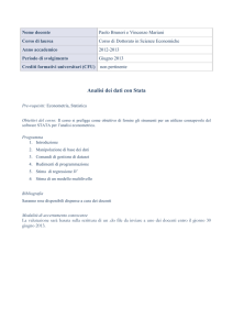 Analisi dei dati con Stata