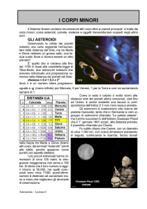 I corpi minori del Sistema Solare