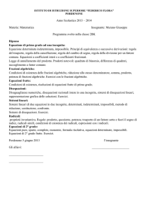 Murano Giuseppe Programma svolto nella classe 2BK Ripasso Equa