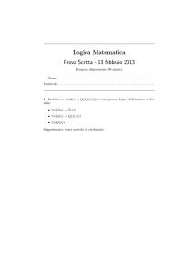 Logica Matematica Prova Scritta
