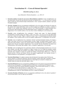 Esercitazione #1 -- Corso di Sistemi Operativi Multithreading in Java