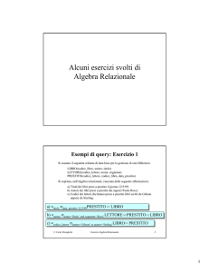 Esercizi di Algebra Relazionale