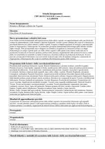 Botanica e Biologia cellulare dei Vegetali
