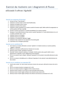 Esercizi da risolvere con i diagrammi di flusso