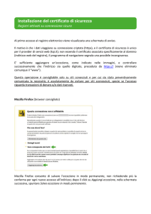 Installazione del certificato di sicurezza